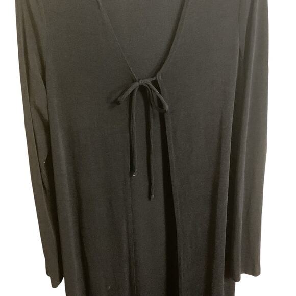 Kathy Ireland Cardigan Black Open Longline Sweater Duster Women Size L - Picture 7 of 8